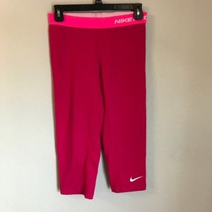 Pink nike pro compression leggings